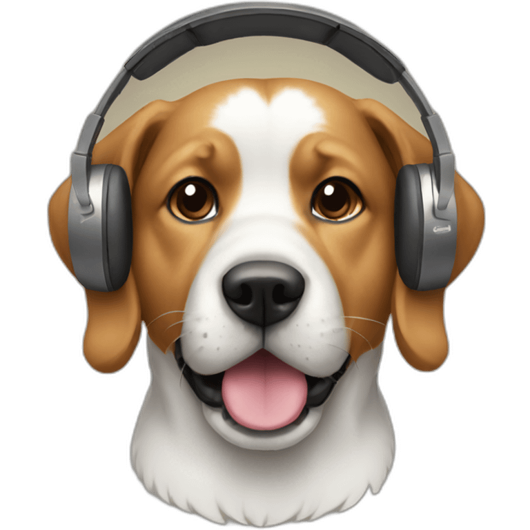 Dog wearing headphones emoji