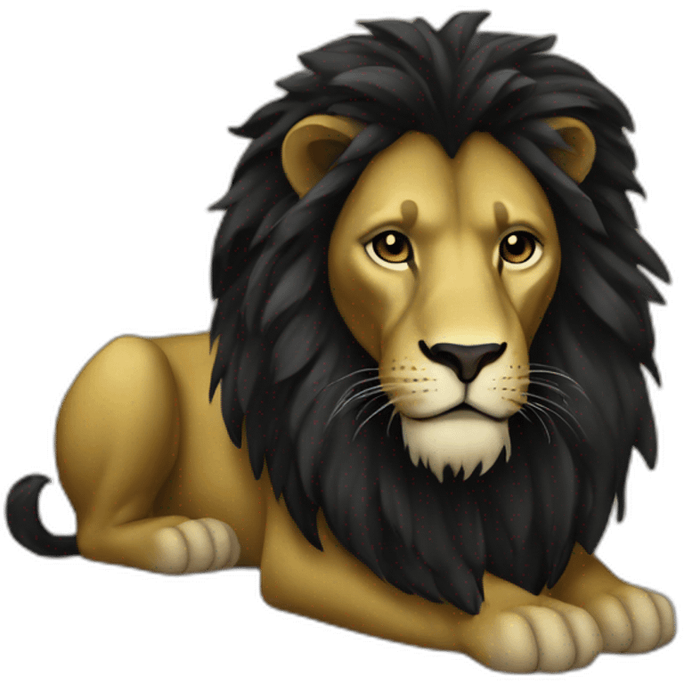 Black gold Lion emoji