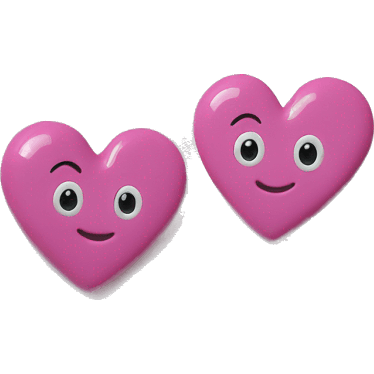 Pink heart earrings  emoji