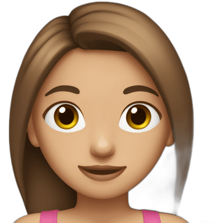 Girl with long brown hair and little brabançon emoji