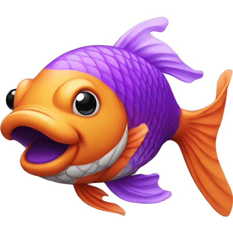 Koi fish with a purple mustache  emoji