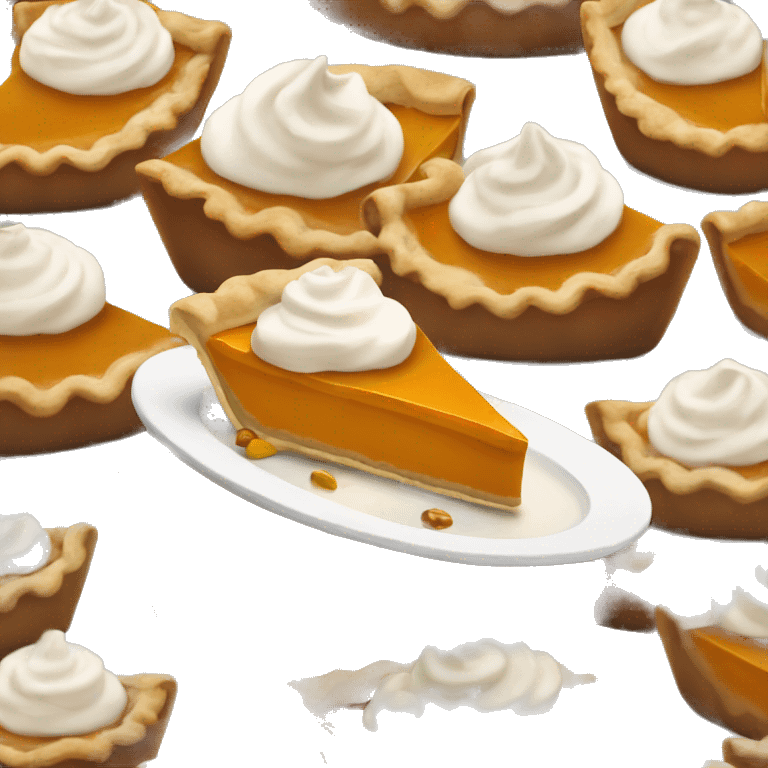 Slice of pumpkin pie with cream emoji