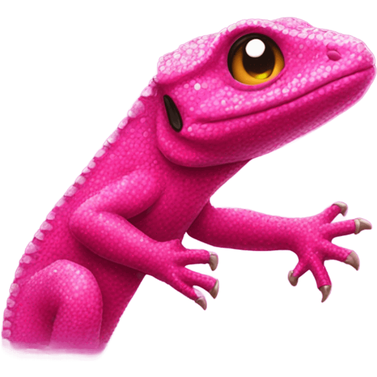 Hot pink lizard with glitter  emoji