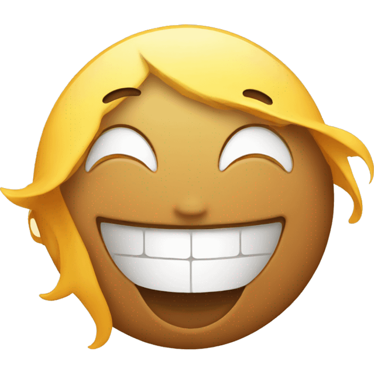 person laughing with sunrise emoji