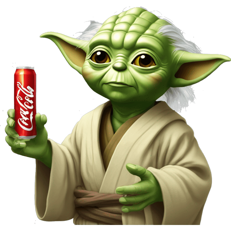 Yoda buvant une canette de coca  emoji