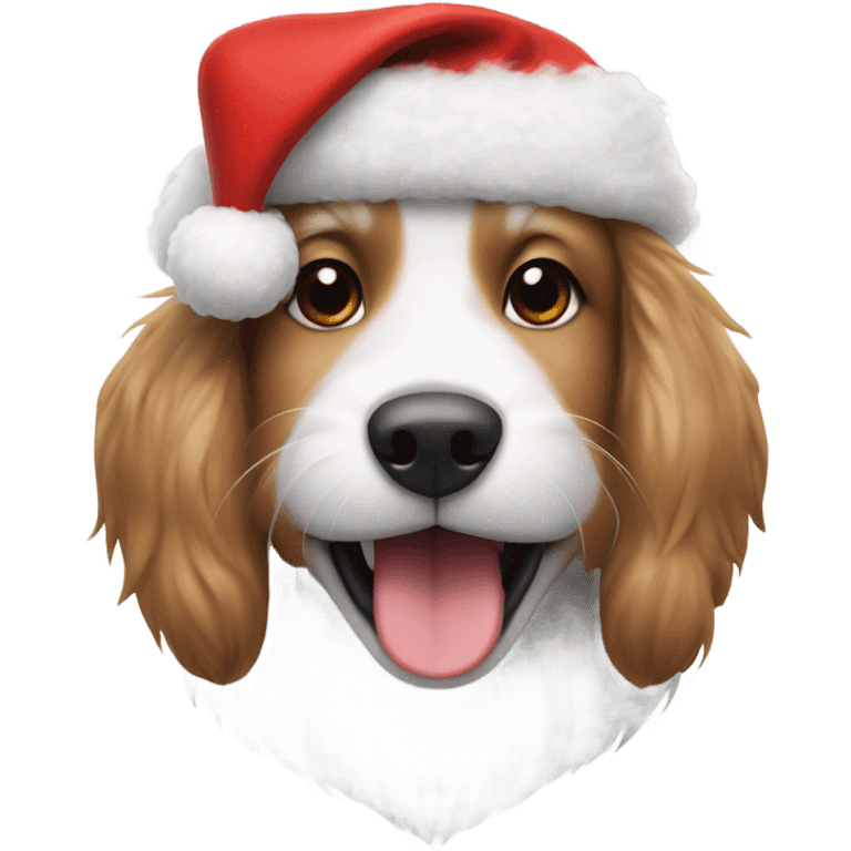 Dog wearing Santa hat  emoji