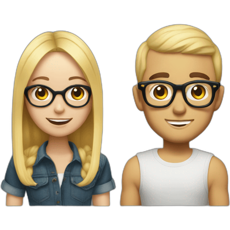 Mac Miller With a blond girl with glasses emoji