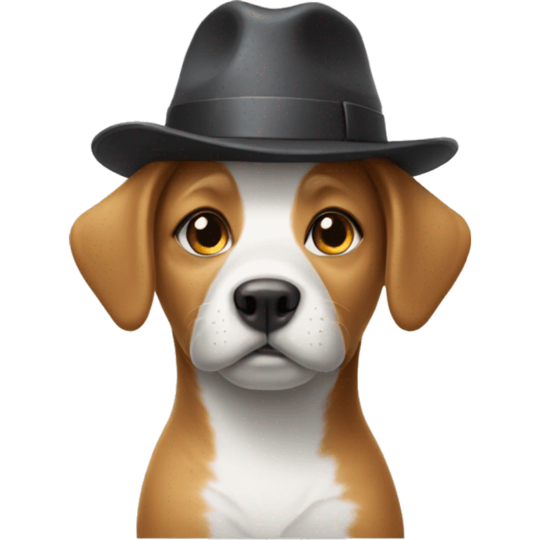 dog with a hat emoji