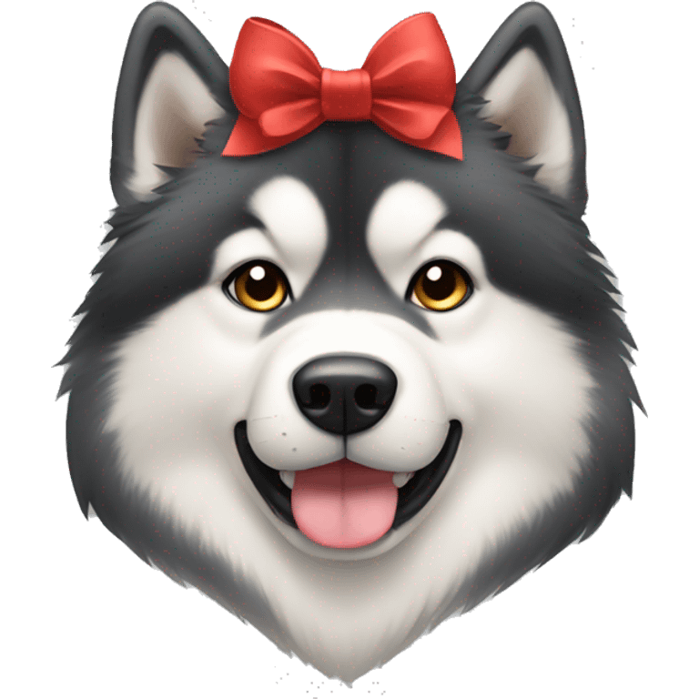 Malamute with a bow  emoji