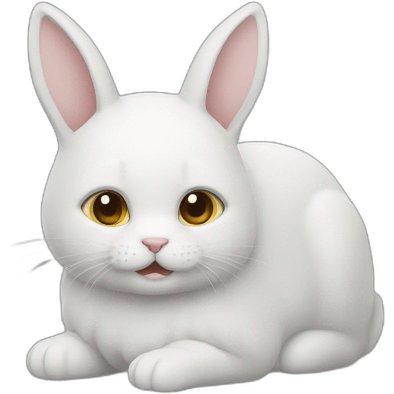 Chat sur lapin emoji