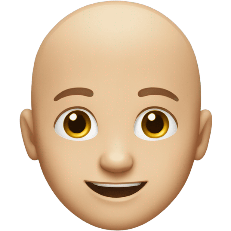 bald boy smiling at viewer emoji