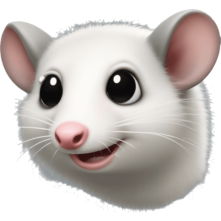 opossum face looking straight ahead with a tear drop coming from its eye emoji