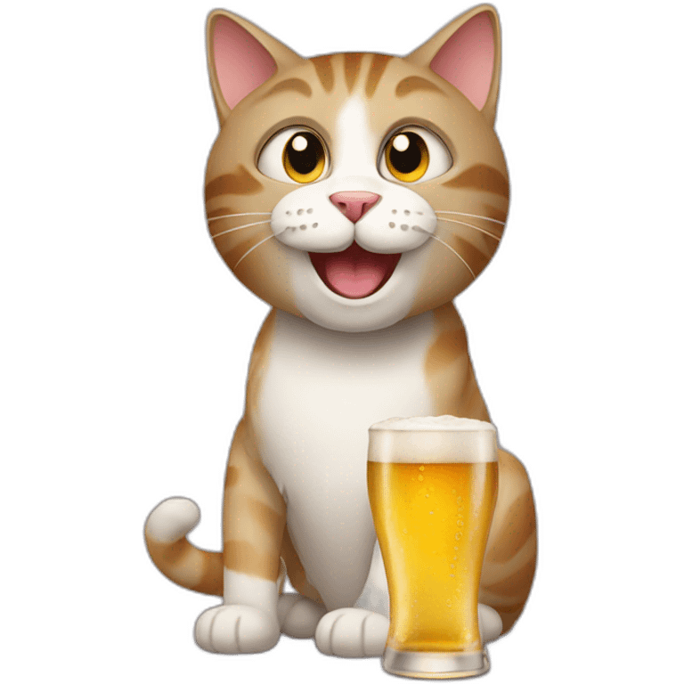 cat drink beer emoji