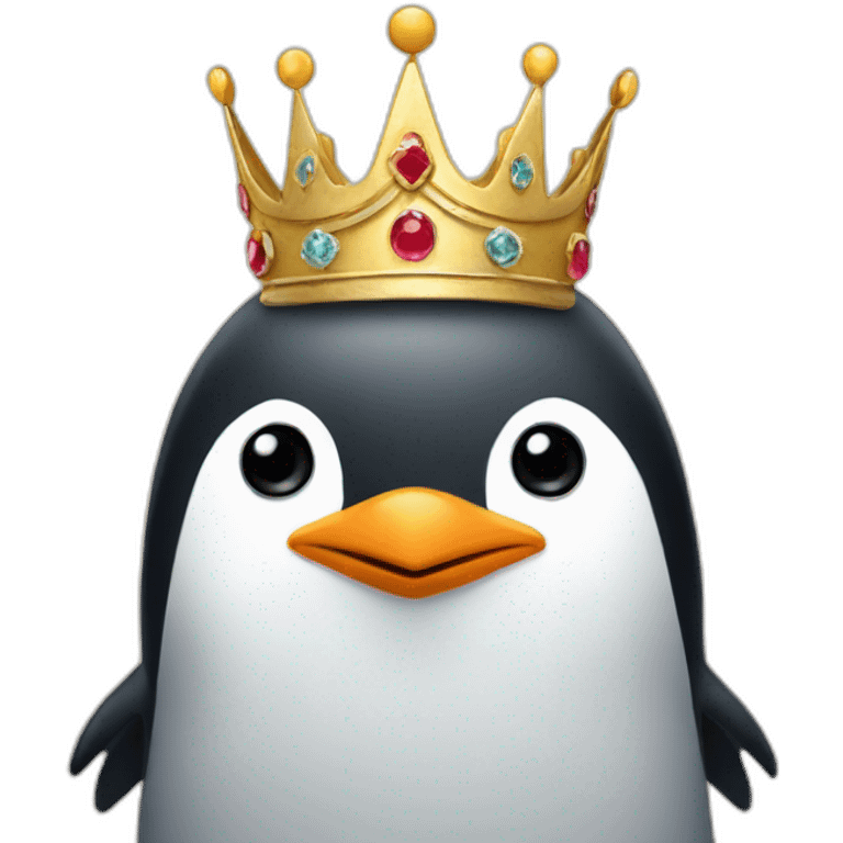 Penguin wearing a crown emoji