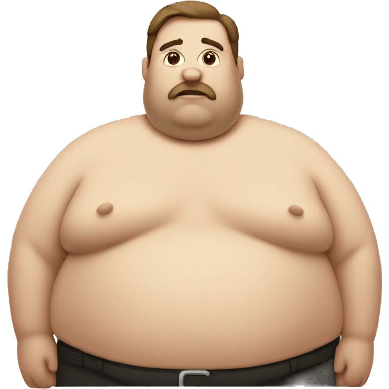 Fat man with stomach rolls emoji