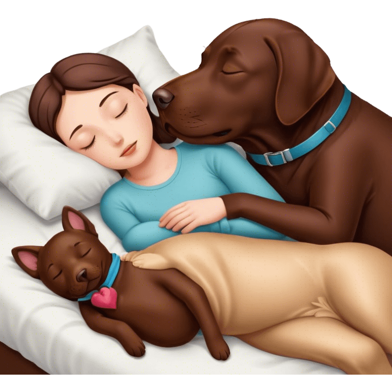 Sleeping with chocolate lab emoji