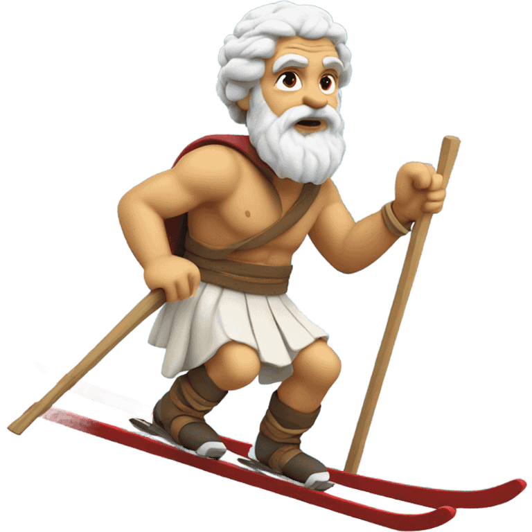 Socrates skiing on the mountain emoji