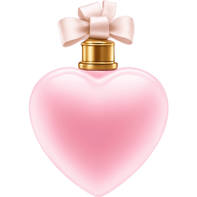 Pastel Pink heart shaped perfume with bow emoji