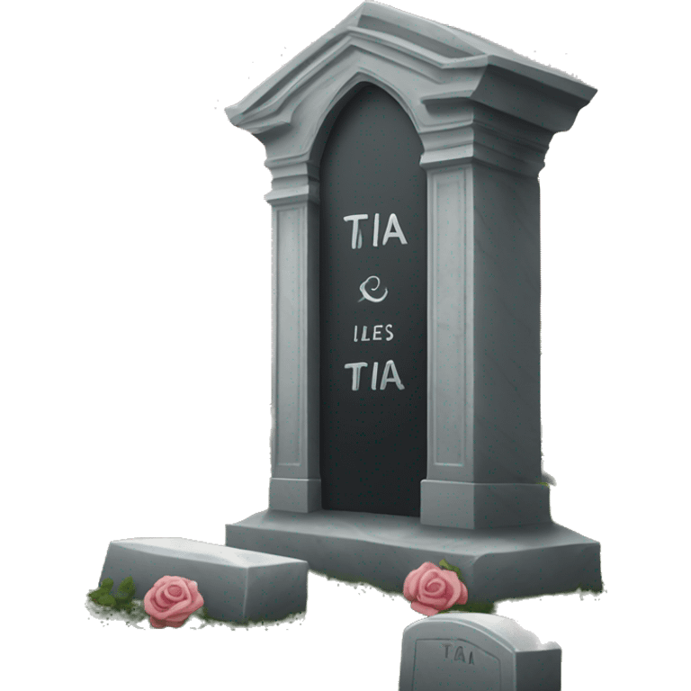 gravestone that says here lies Tia emoji