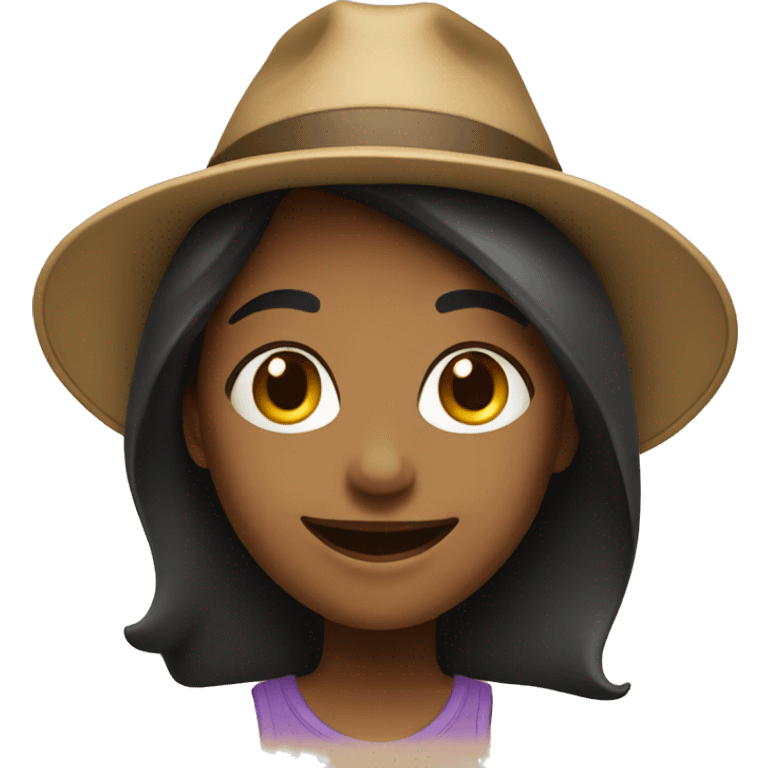 Smiling girl with hat emoji