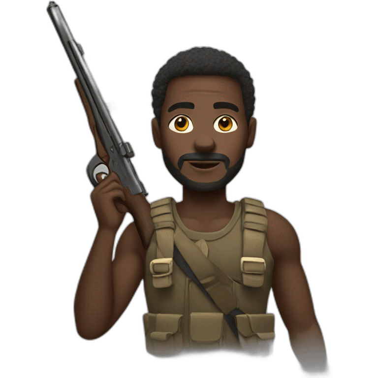 African man with a shotgun emoji