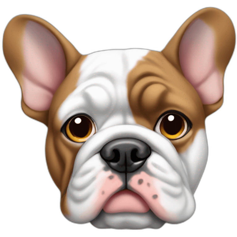 White colored France-BullDog with big ears emoji