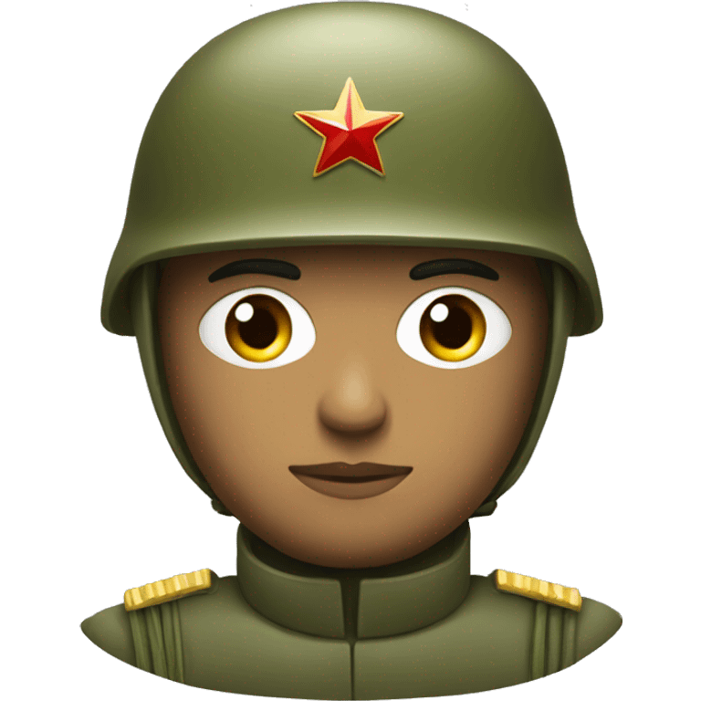 ussr soldier serious with military helmet emoji