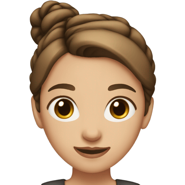 Girl with brown hair bun emoji