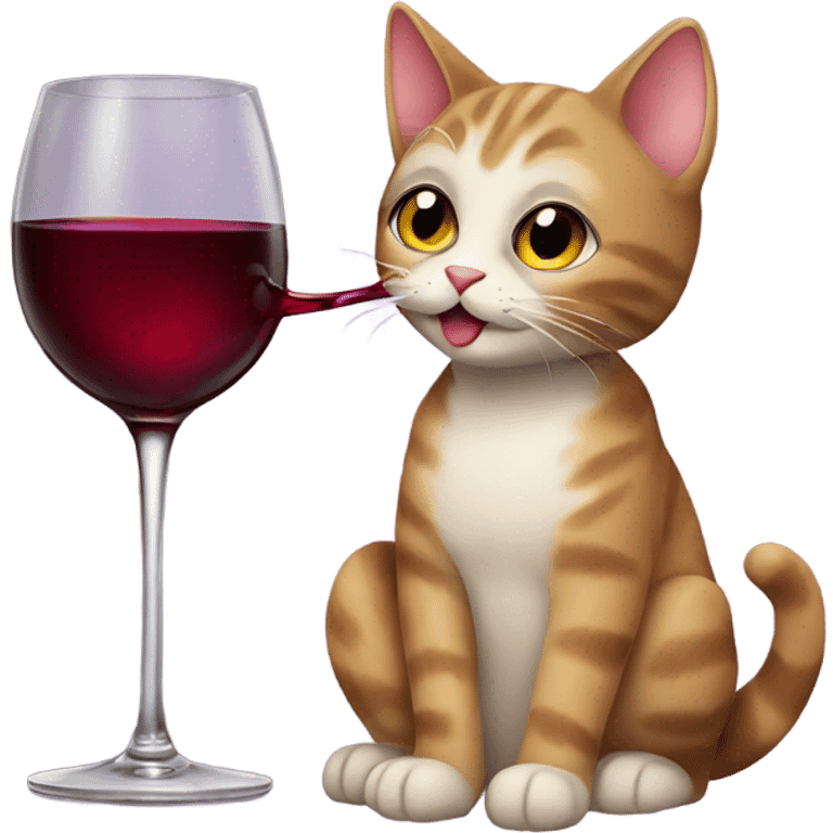 Cat drinking wine emoji