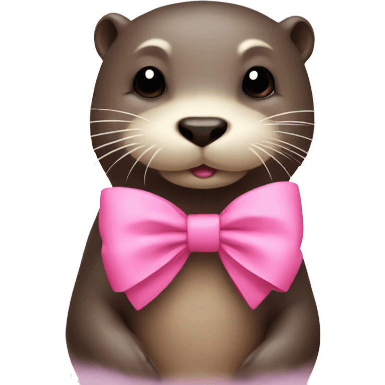 otter with pink bow emoji