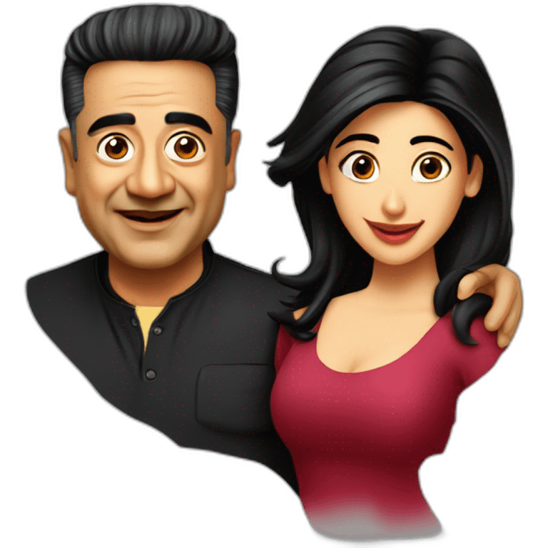 Kamal hassan with shruti hassan emoji