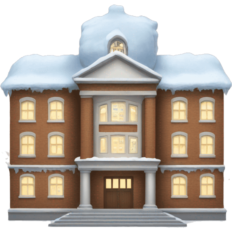 School in winter in front emoji