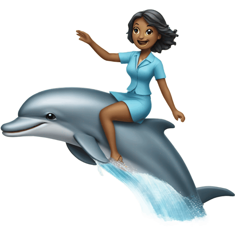 lady riding dolphin  emoji