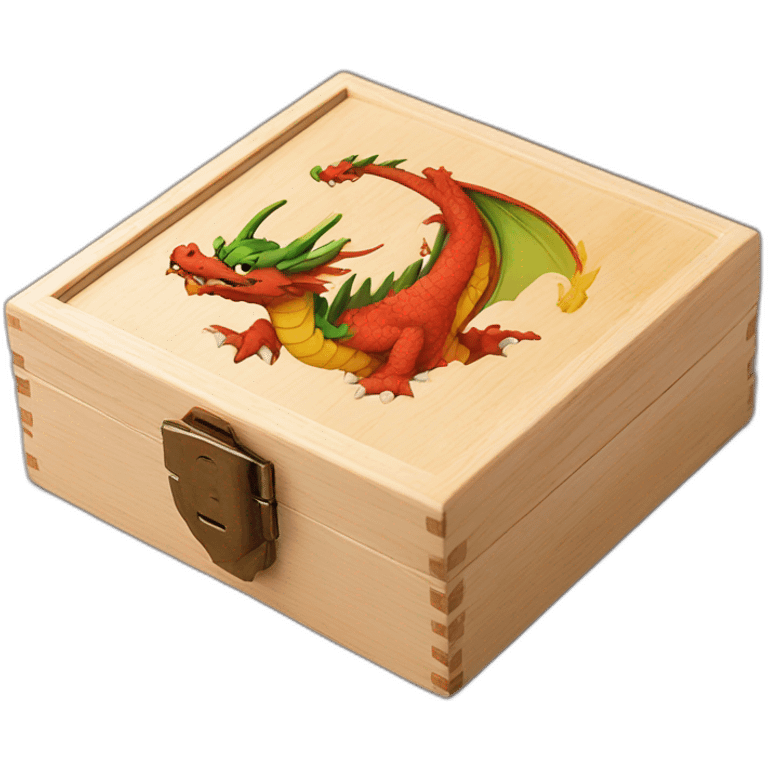 dragon bento wooden box emoji