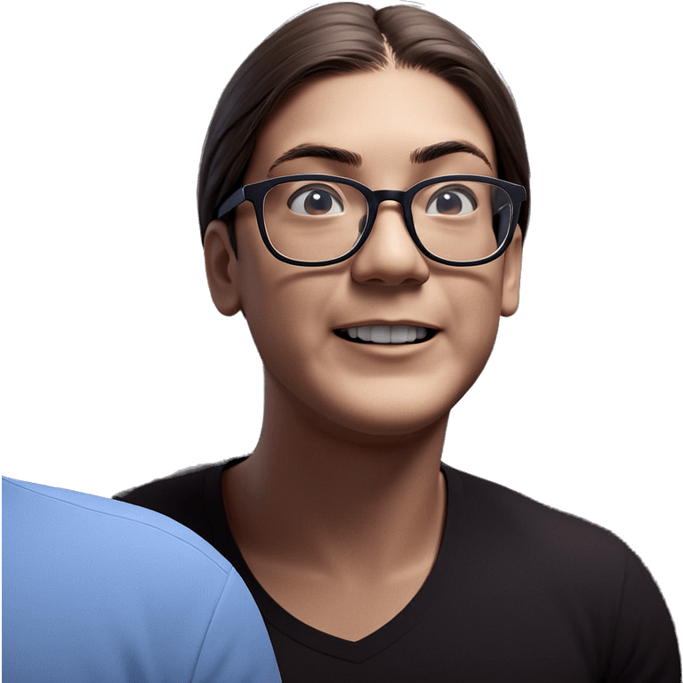 male in glasses looking directly emoji