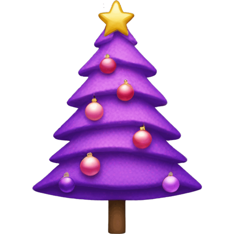 Pink and purple Christmas tree emoji