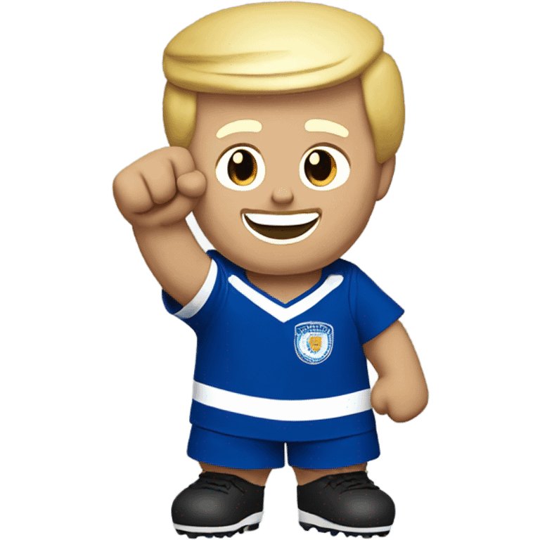 Donald Trump cheering Leicester football club wearing kit victory  emoji