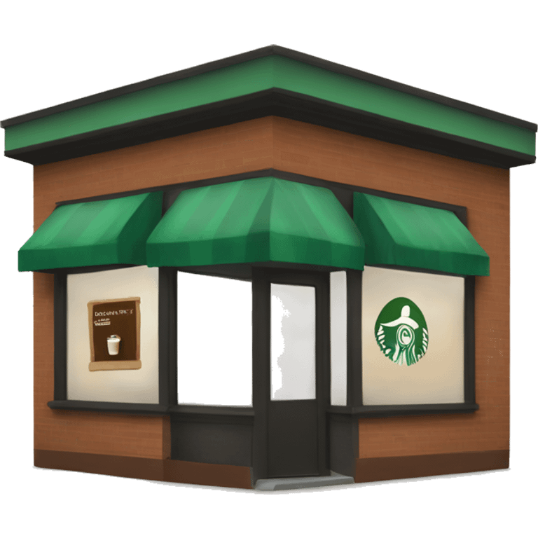 One coffee shop building with one starbucks logo emoji