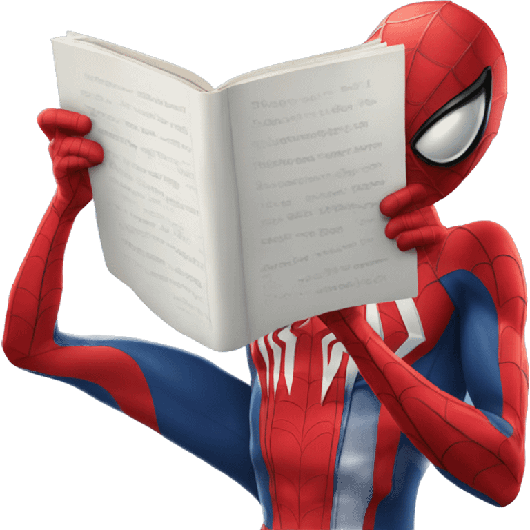 Spiderman reading upside down emoji