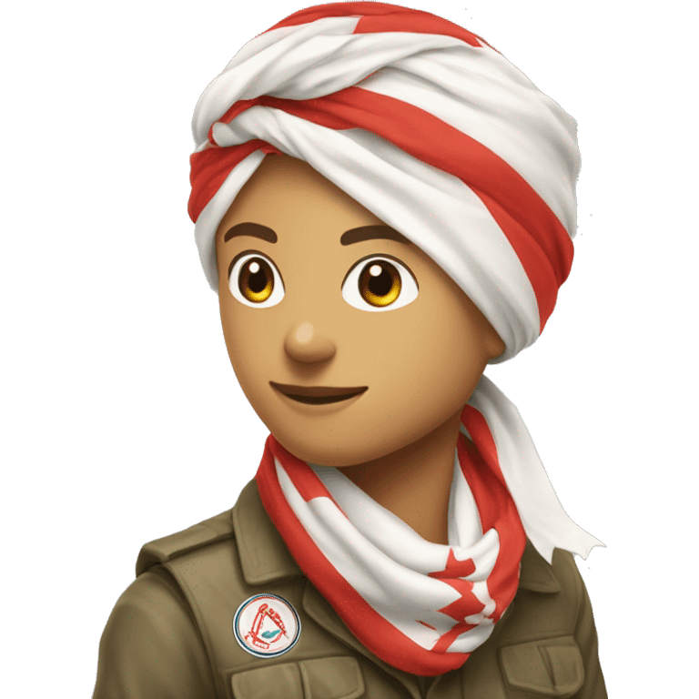 Foulard scout roulé rouge et blanc  emoji