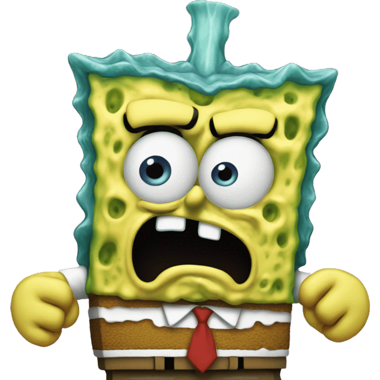 SpongeBob getting mad emoji