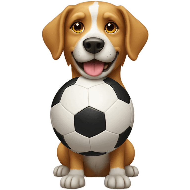 Dog playing soccer emoji