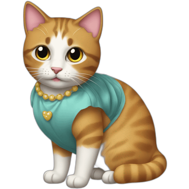 Cat wearing a dress emoji