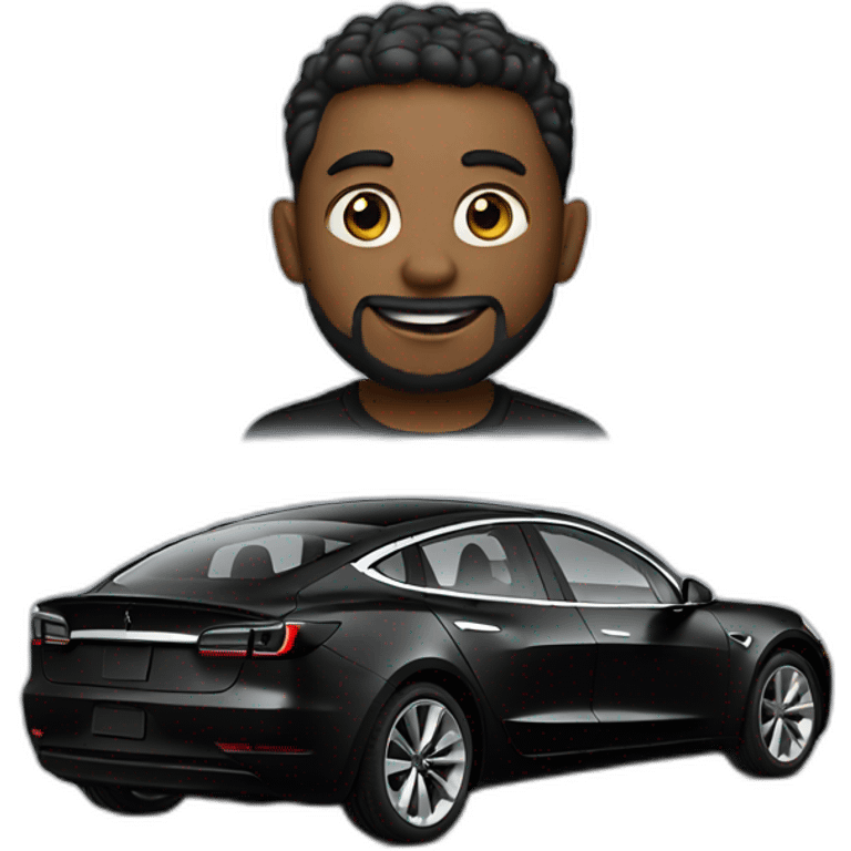 Black Tesla Model 3 emoji