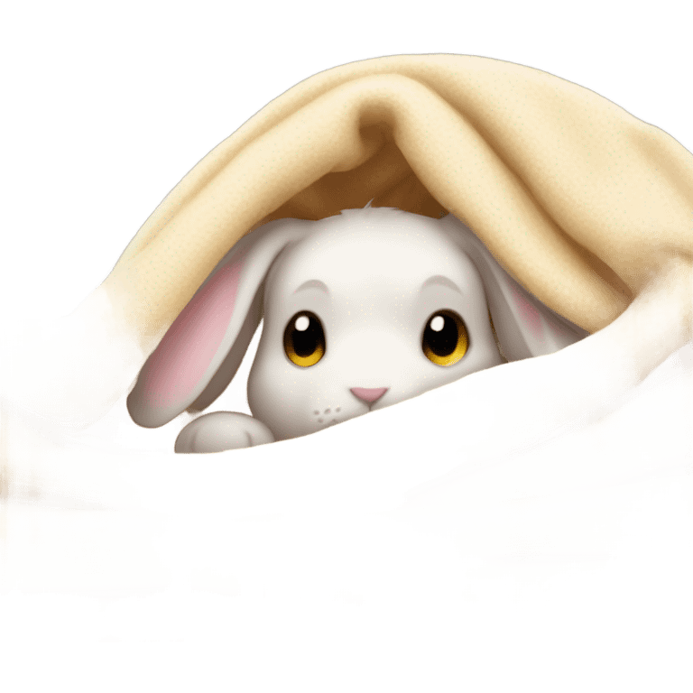 rabbit cozy in blanket emoji