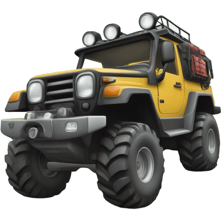 A robust vehicle climbing a trail emoji