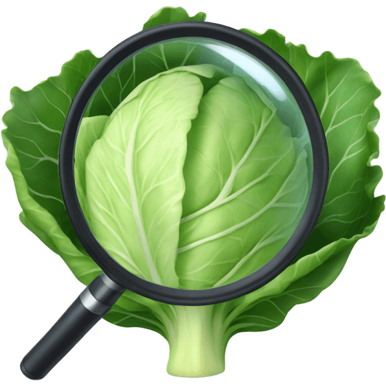 cabbage hold magnifying glass emoji