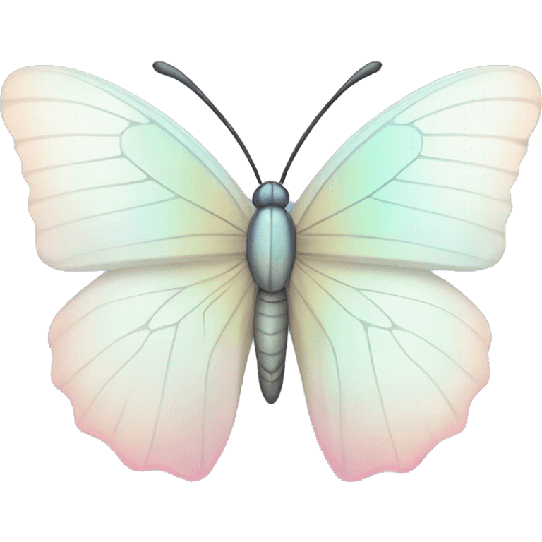 Pastel white iridescent butterfly emoji