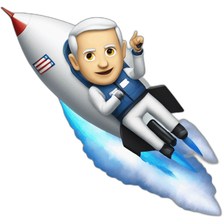 netanyahu on a rocket emoji