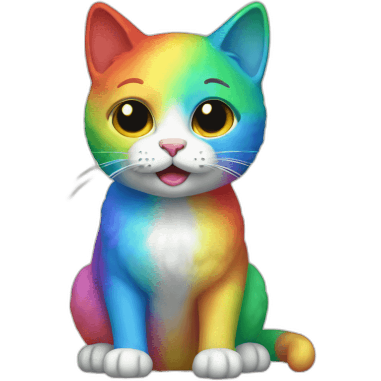 Rainbow Cat Full Body emoji